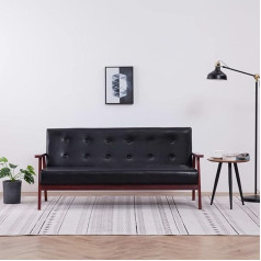 Lapooh 3 vietų sofa, Sofa lova, Sofa lova, Sofos ir sofos, Sofa su atlošu, Juoda dirbtinė oda