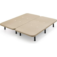 ‎Hogar24 Es HOGAR24 ES Minkštas pagrindas 160 x 200 cm Sustiprintas su 12 metalinių kojelių Aukštis 32 cm Smėlio spalvos 3D paminkštinimas + 4 kvėpavimo vožtuvai (2 lentynos 80 cm su spaustuvu)