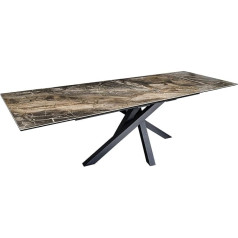 Riess Ambiente Nuostabus išskleidžiamas valgomojo stalas 180-220-260 cm Taupe keramikos, pagamintas Italijoje Valgomojo stalas Virtuvės stalas