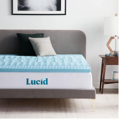 Lucid 2 colių 5 zonų levandų atminties putų čiužinys Topper