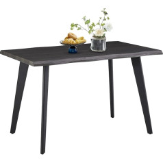 Lemroe Patvarus medinis valgomojo stalas 4-6 žmonėms, pramoninis virtuvės stalas su MDF stalviršiu ir metaliniu rėmu valgomajam, namams, biurui (rudas, 78×120×75 cm)