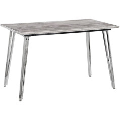 Beliani Valgomojo stalas marmurinis baltas/ sidabrinis metalinis rėmas stačiakampis 120 x 70 cm Greyton
