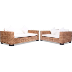 Makastle Sofos komplektas 2 dalių 2 sėdimųjų vietų ir 3 sėdimųjų vietų sofa su sėdynių paminkštinimu, atlošo pagalvėlėmis ir pagalvėlėmis, foteliu Sofos komplektas Minkšta sofa Lounge Sofa svetainės baldai Svetainės sofa 5 asmenims,