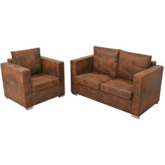 Willood Sofos komplektas 1 sėdima vieta + 2 sėdimos vietos fotelis Sofa lounge sėdimoji vieta Minkšta sofa svetainės sofa Dirbtinė zomša