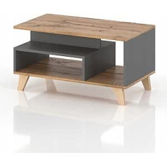Vbchome Kavos staliukas 90 x 45 x 57 cm Antracito kavos staliukas Svetainės staliukas Arbatos staliukas Šoninis staliukas Sofos staliukas Modernus svetainės stalas Biuras