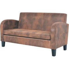 Chusui 2 sėdimų vietų sofa, sofa svetainei, butui, sofa su miego funkcija, poilsio sofa, sofos ir kušetės, relaksacinė sofa, dirbtinė zomša, ruda