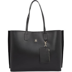 Tommy Hilfiger Moteriškas Distinct Tote Bag su užtrauktuku, juodas, vieno dydžio, juodas (juodas), rankinė