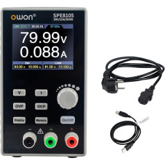 OWON SPE8105 programuojamas laboratorinis maitinimo šaltinis (0-80V 0-10A), 500W išėjimo galia, nuolatinės srovės maitinimo šaltinio skiriamoji geba 10mV/1mA, stalinis maitinimo šaltinis su stabiliu išėjimu ir triukšmo laboratorinis maitinimo š