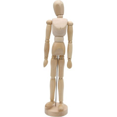 Paintersisters® Manekenas 30 cm aukščio, manekenas, piešimo lėlė, pagaminta iš dailios samalo medienos - FSC, medinė piešimo lėlė, medinė figūra