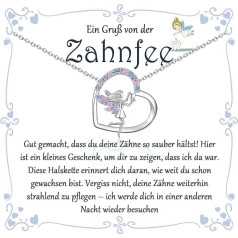 FAOMZQ Dantų fėjos dovanos mergaitėms, Zahefee karoliai mergaitėms, dantų fėjos dovana dukrai, seseriai, dukterėčiai, senelei, anūkei, draugei, krikštamotei, gimtadieniui, krikštynoms, mokyklai, Kalėdoms, kubui