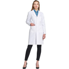 Icertag Moteriškas baltas medvilninis laboratorinis / gydytojo apsiaustas, tinkantis studentams, mokslo laboratorijai, slaugytojai, Cosplay