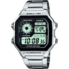 Casio Collection AE1200WH, vyriškas skaitmeninis laikrodis su dervos dirželiu