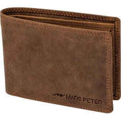 Marc Peter® Hanover natūralios odos piniginė | Piniginė vyrams su RFID apsauga | Didelė, 10 skyrių | Odinė piniginė, įdegio spalvos, klasikinė