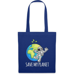Spreadshirt Išsaugoti mano planetą Žemės diena Astronautas Žemė Aplinka Audinys Krepšys