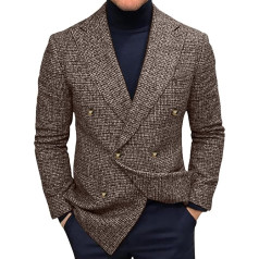 JUBEN Vyrų rudens mados rudenį atsitiktinis plonas paprastas kišenės sagtis švarkas švarkas švarkas kostiumas švarkas Vyriškas paltas Trench Coat, rudos spalvos