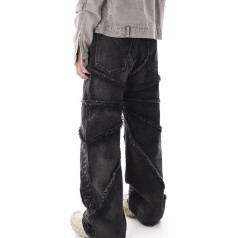 Vyriški Baggy Jeans Y2K Jeans Wide Leg Skateboard Jeans with Print Casual Jeans Loose Fit Fashion Black Jeans Hip Hop Pockets Y2K Jeans Casual Trousers