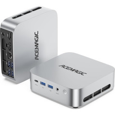 ACEMAGIC M1 mini kompiuteris, AMD Ryzen 7 6800H (8C/16T, iki 4,7 GHz), mini kompiuteris su 16 GB DDR5, 512 GB M.2 SSD, 4K trigubas ekranas/WiFi 6/BT 5.2/Win11 PRO su VESA, skirtas žaidimams ir biurui
