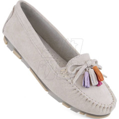 Odiniai zomšiniai mokasinai su kutais W PAW506A beige / 37