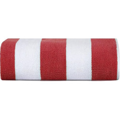 SweetNeedle - Suaugusiųjų paplūdimio rankšluosčiai - raudonai balti Cabana Striped Classic - 100 % medvilninis frotinis rankšluostis, susuktas iš žiedo, baseino rankšluostis, greitai džiūstantis, itin gerai sugeriantis, didelis plaukimo rankšl