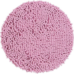 PANA® Premium Chenille vonios kilimėlis apvalus (skersmuo 56 cm) - apvalus vonios kilimėlis, pagamintas iš ypač minkšto pluošto - sugeria drėgmę ir yra plaunamas - dušo kilimėlis, vonios kilimėlis, vonios kilimėlis - spalva: Rausva