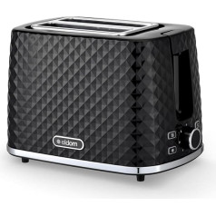 eldom TO280C tosti skrudintuvas, 7 kepimo lygiai, atšildymo funkcija, su integruotu bandelių priedu, trupinių stalčiuku, 930 W, juodas