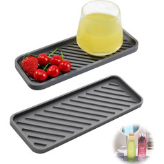 Rutschfestes Seifenspender-Tablett, 2 Stück Spülbeckenablage für die Küche, Silikon-Organizer-Tablett, Schwamm-Seifenschale für Badezimmer, Küchentheke, Ablageschale für Spülbürste, Spülbeckenmatte,