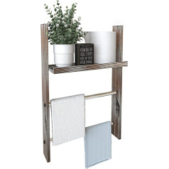 MK576A Medinis rankšluosčių stovas Rustic Wood Wall Shelf