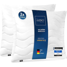LILENO HOME Vidutinės pagalvės su 850 g pagalvių užpildu, lovos arba dekoratyvinės sofos pagalvėlės su reguliuojamu užtrauktuku, skalbiamos iki 95 °C, 80 x 80 cm, 2 vnt.