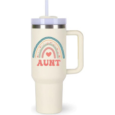 Trinkbecher für Tanten, 1,2 l, mit Griff, Geschenk für Tante, Tante, Tante, Tante, Tante, Muttertagsbecher, Geschenk für Tante, 1,2 l
