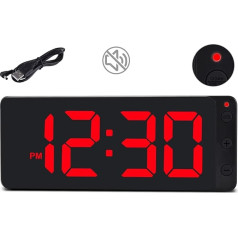 SZELAM Skaitmeninis sieninis laikrodis - 10,5 colio didelio ekrano LED skaitmeninis sieninis laikrodis, tylus skaitmeninis sieninis laikrodis su automatiniu šviesos valdymu, be triukšmo, virtuvės laikrodis su įkrovikliu, skirtas ūkiui, gyvenimui