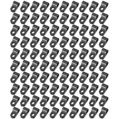 100 Stück schwarze Nylon-P-Clips, 5,0 mm Durchmesser, Kunststoff-Kabel-Clips, Kunststoff-Clips