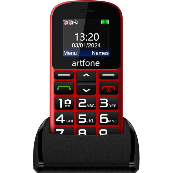 CS182 Senjorų mobilusis telefonas be sutarties, mobilusis telefonas su dideliais mygtukais, GSM dviejų SIM kortelių pensininkų mobilusis telefonas, įkrovimo stotelė, SOS pagalbos iškvietimo mygtukas, 1,8 colio spalvotas ekranas, FM, ilgas