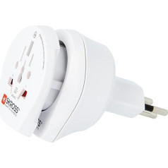 Skross 101405 Kombinuotas kištuko adapteris, baltas, vieno dydžio