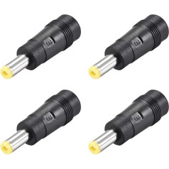šaltinių žemėlapis 4 x nuolatinės srovės maitinimo adapteris moteriškas 5,5 mm x 2,1 mm į 5,5 mm x 1,7 mm vyriškus antgalius nuolatinės srovės įvesties jungtis geltona