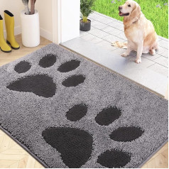 Dirt Trapper Mat Washable 80 x 120 cm, patalpų durų kilimėlis, absorbcinis durų kilimėlis, neslystantis švarus kilimėlis, vandeniui atsparus kilimas šunims, įėjimui, drėgnoms letenoms