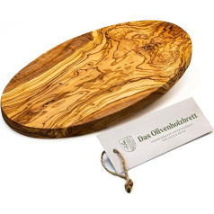 Alyvmedžio ovalo formos pusryčių lenta / pjaustymo lenta / serviravimo lenta, pagaminta iš alyvmedžio / 35 cm