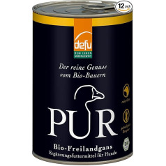defu ėdalas šunims, 12 x 400 g, grynas ekologiškas laisvai laikomų žąsų ėdalas, ekologiškas drėgnas ėdalas šunims, papildomas ėdalas šunims