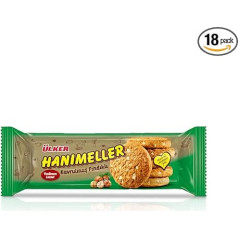 ÜLKER Hanimeller - Saldūs sausainiai su lazdyno riešutais 82 g x 18 cm