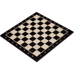 Sunrise Chess & Games Šachmatų lenta Nr. 5 su aprašymu | Inkrustuota hebanizuota turnyrinė lenta Elegantiško dizaino dovanų idėja Idealiai tinka vidutinio dydžio figūroms Laukas 50 mm