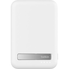 Powerbank su stovu 8000 mAh qi2 magsafe balta