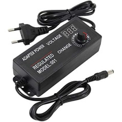 Reguliuojamas maitinimo adapteris su sukamąja rankenėle / LED skaitmeniniu ekranu, 3V-12V 5A 60W / 9-24V 3A 72W įtampos reguliuojamas transformatoriaus maitinimo adapteris LCD monitoriams / varikliams / mini televizoriams / DVD grotuvams (3-12V 5A 60W)