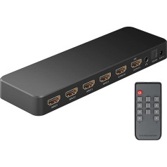 goobay 58479 HDMI matricos jungiklis nuo 4 iki 2 / Matricos jungiklis skirstytuvas 4K @ 60Hz / su nuotolinio valdymo pulteliu, skirtas 