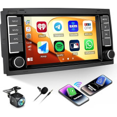 CAMECHO 2G + 64G Android 13 automobilinis radijas Double DIN Carplay VW T5 Touareg 2004-2011 Transporter T5 Multivan su Android Car, 7 colių automobilinis radijas 2Din su Bluetooth FM/RDS GPS WiFi SWC atbulinės eigos kamera
