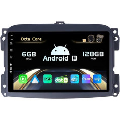 SXAUTO Android 13 - [Integruotas 4G LTE ir DAB] - 6G + 128G - Fiat 500L (2012-2016) automobilinis radijas - Dviejų juostų WiFi - CarPlay Android Car - Kamera + mikrofonas - DSP 360-CAM SWC Fast Boot - QLED 10,1 colių - 2 DIN