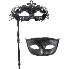 Coddsmz Pora maskarado kaukė su palaikymo strypu Venecijos Helovino kostiumas kaukė Karnavalo kaukė Cosplay šalis kostiumas kaukė