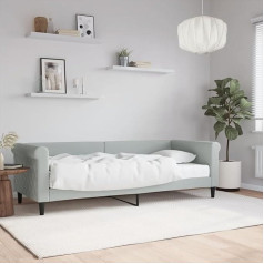 ‎Ciadaz CIADAZ Dviaukštė lova su čiužiniu šviesiai pilka 80x200 cm, aksomas, sofa lova, dieninė lova, sofa lova, sofa lova, jaunimo lova, lovos rėmas, sofa lova - 3197740