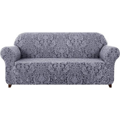 Subrtex 1 elementas Damasko sofos apsauginis dangtelis Žakardinis sofos dangtelis Didelio elastingumo tempimo baldų apsauga (XL sofa, pilkas raštas)