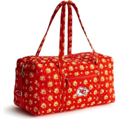 Vera Bradley Moterų medvilninis NFL didelis kelioninis krepšys Kelioninis krepšys, Kansas City Chiefs ant raudonos/geltonos bandanos