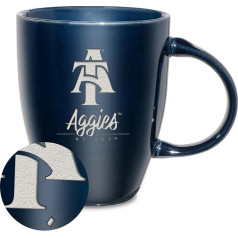 Rico Industries NCAA North Carolina A&T Aggies Sunburst Navy lazeriu graviruotas 18 oz keraminis puodelis