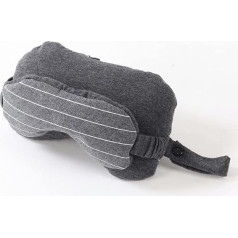CHDWEY Kelioninė pagalvė Kelioninė kaklo pagalvė su akių kauke, nešiojamoji kaklo pagalvė, lėktuvo, skrydžio, miego, poilsio, lėktuvo, biuro, miego pagalvė (juoda)